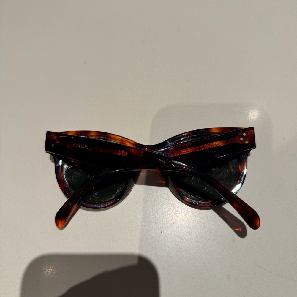 Celine Tortoise Blonde Rectangle Sunglasses with Grey Lenses - Picture 5 of 8